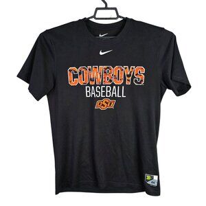 Mens The Nike Tee Black T Shirt Short Sleeve Cowboys Baseball OSU Crew Neck M